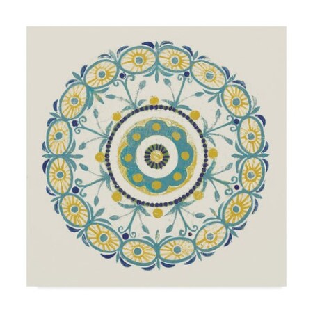 Kathrine Lovell 'Lakai Circle I Blue And Yellow' Canvas Art,35x35
